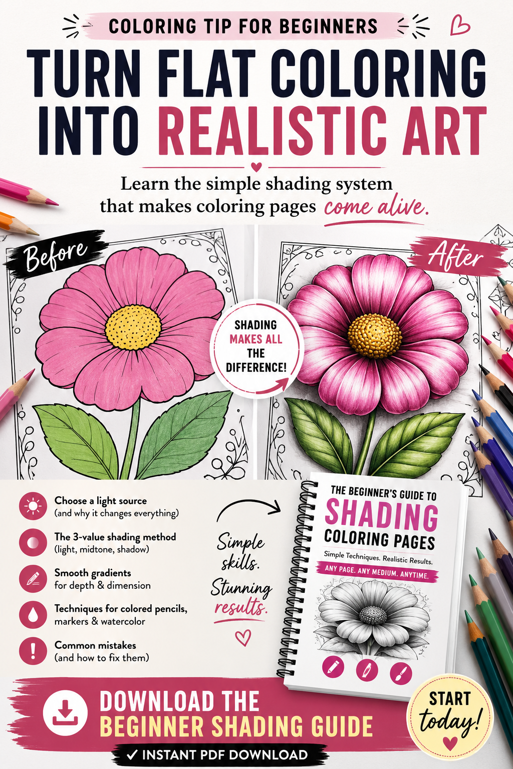 Beginner's Guide to Shading Coloring Pages