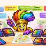 Adult coloring book with professional pencils on a desk for stress relief.